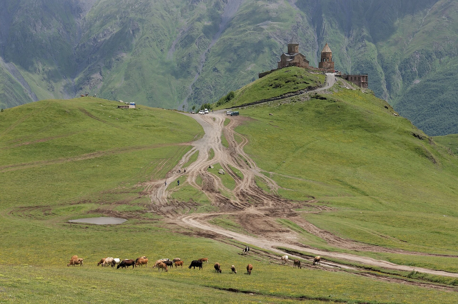 Gergeti Trinity Church, Mountain pasture, Georgia.jpg